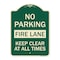 Signmission No Parking Fire Lane Keep Clear All Times Heavy-Gauge Aluminum Sign, 24" x 18", G-1824-23620 A-DES-G-1824-23620 - alternate 1
